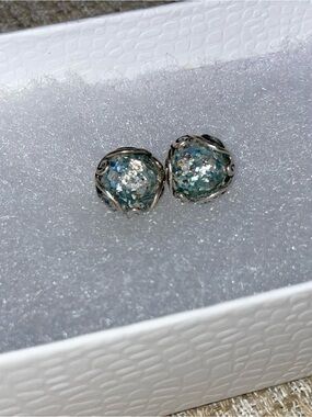 DANNY NEWFELD PAZ CREATIONS Roman Glass Sterling Silver Stud Earrings